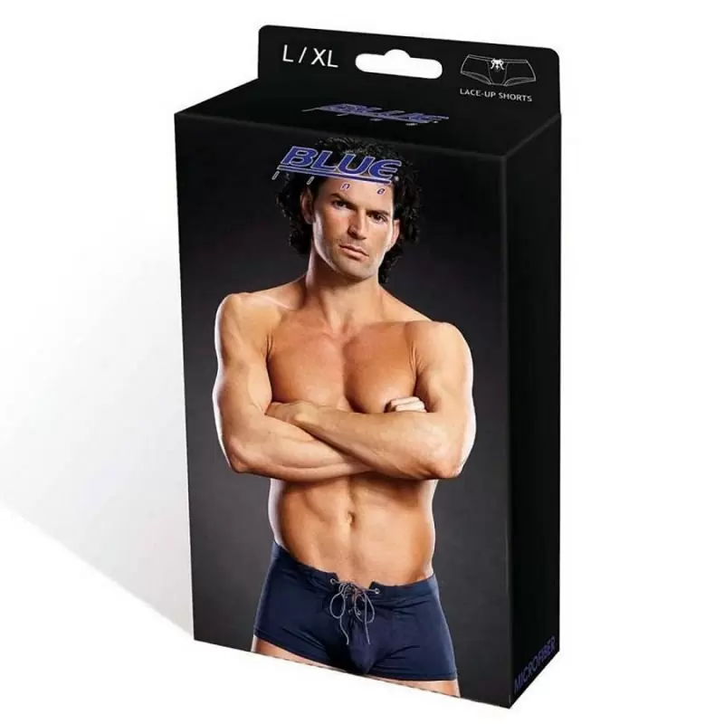 Темно-синие боксеры BlueLine на шнуровке – L/XL