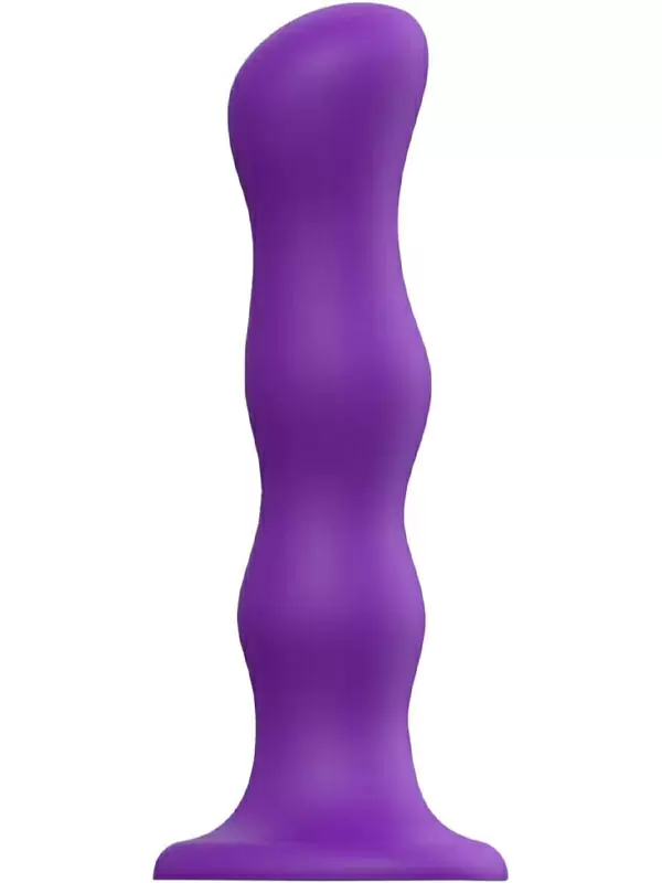 Волнистый фаллоимитатор Strap-On-Me Dildo Geisha Ball, 19 см, силикон, фиолетовый