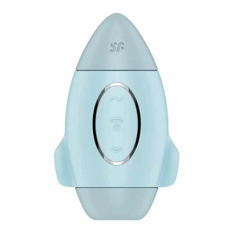 Вакуумно-волновой вибростимулятор клитора Satisfyer Mission Control, два мотора, 12 режимов, голубой