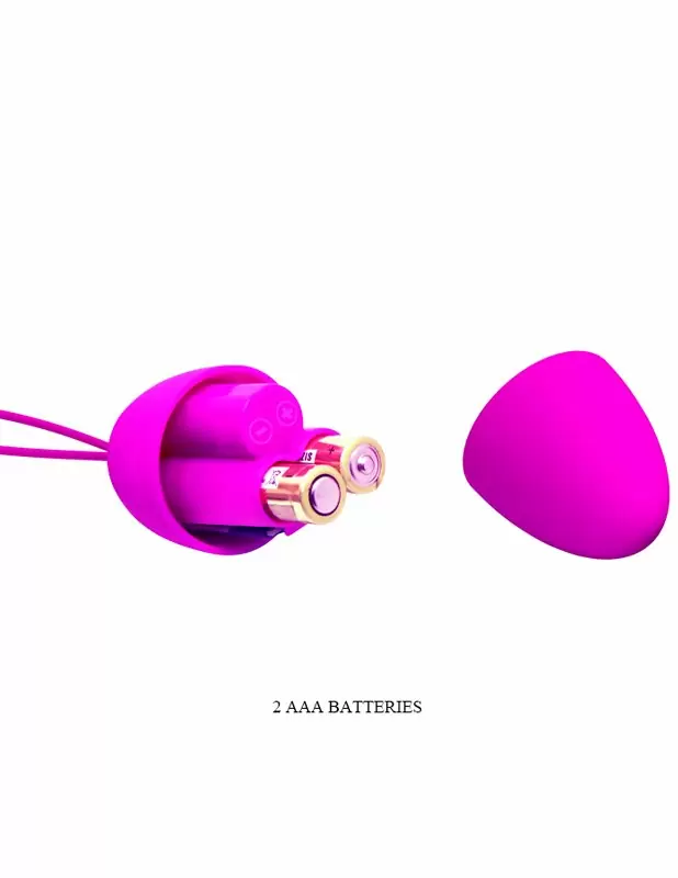 Гладкое виброяйцо PrettyLove Joanne, с пультом Д/У, 7,5 см, 12 режимов, фиолетовый