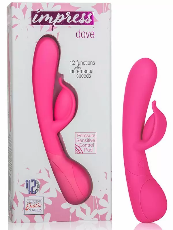 Вибромассажер Impress Dove со стимуляцией клитора – розовый