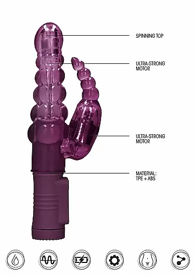 ВИБРАТОР КРОЛИК ROTATING BUBBLES-Purple
