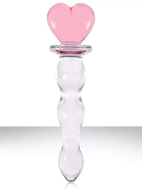 Анальный стимулятор из стекла Crystal Heart of Glass - Pink