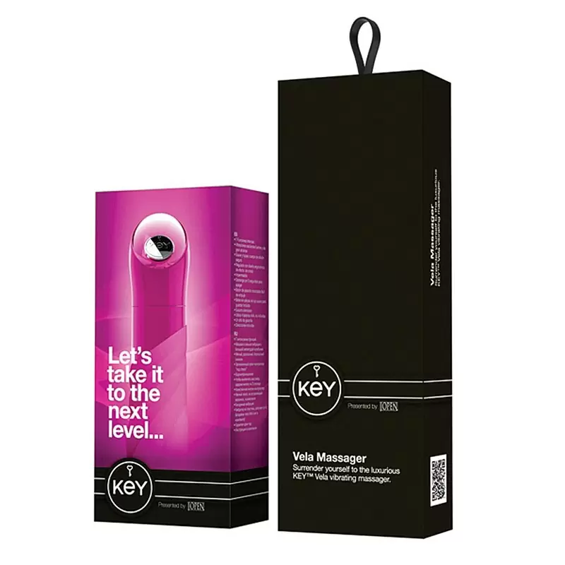 Дизайнерский вибратор Vela с элегантным рельефом - Pink