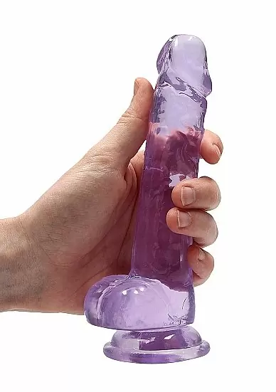 Фалоимитатор из эластомера 19 см. Realistic Dildo With Balls (фиолетовый)