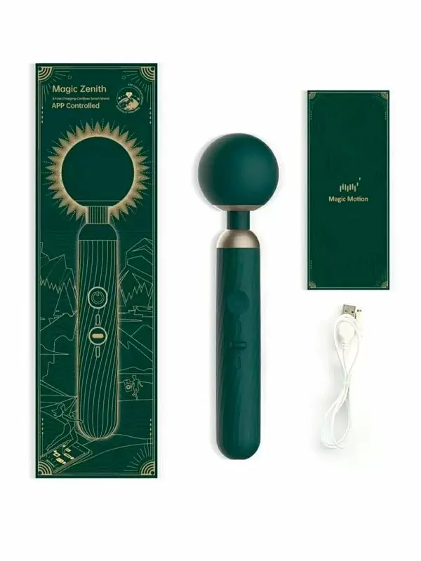 Мощный вибратор Magic Motion Zenith, 5 режимов, 29 см, зеленый