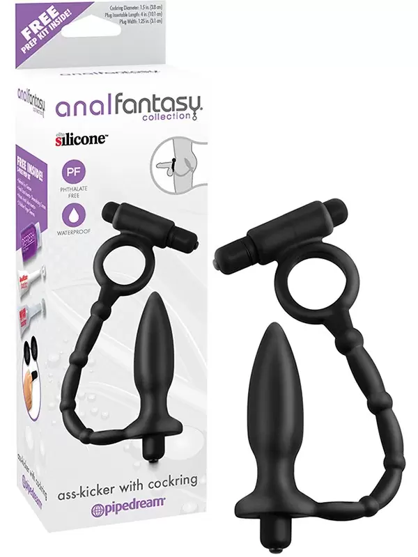 Анальная пробка Ass-Kicker with Cockring с кольцом на пенис