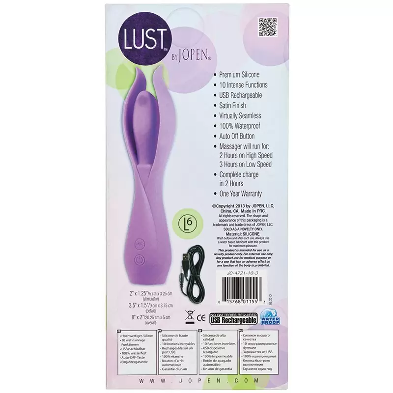 Вибромассажер с лепестками Lust by Jopen L6 – фиолетовый