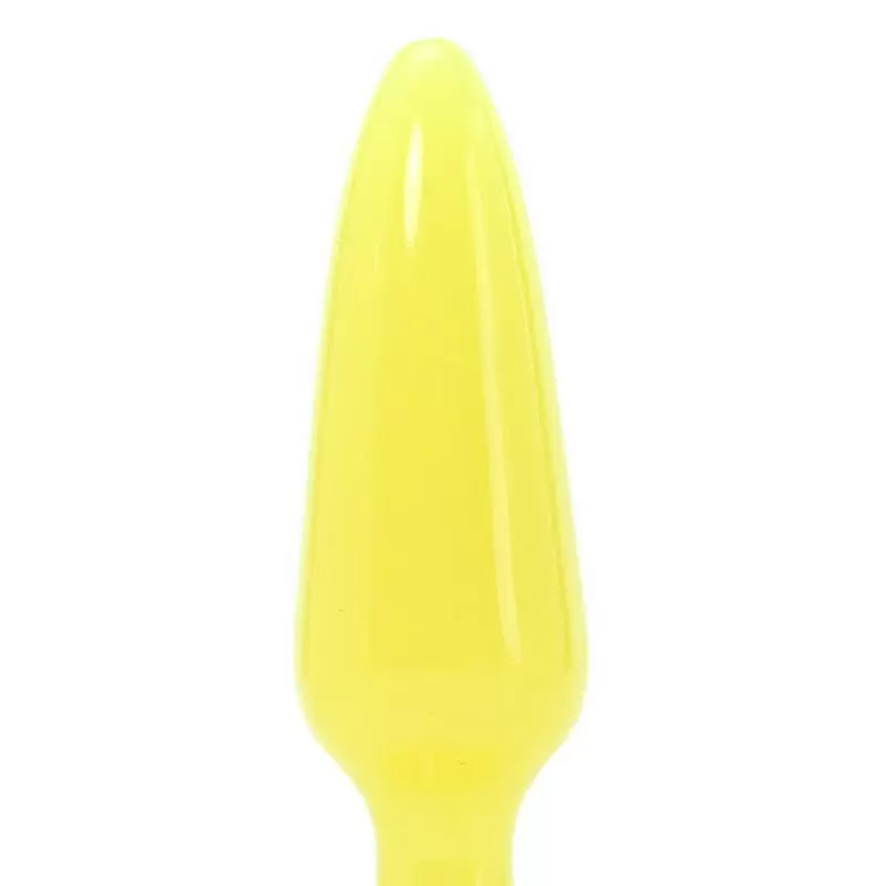 Маленькая анальная пробка Firefly Pleasure Plug - Small светящаяся в темноте – желтый