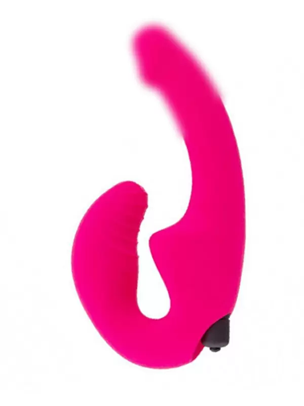 Безремневой страпон с вибрацией розовый