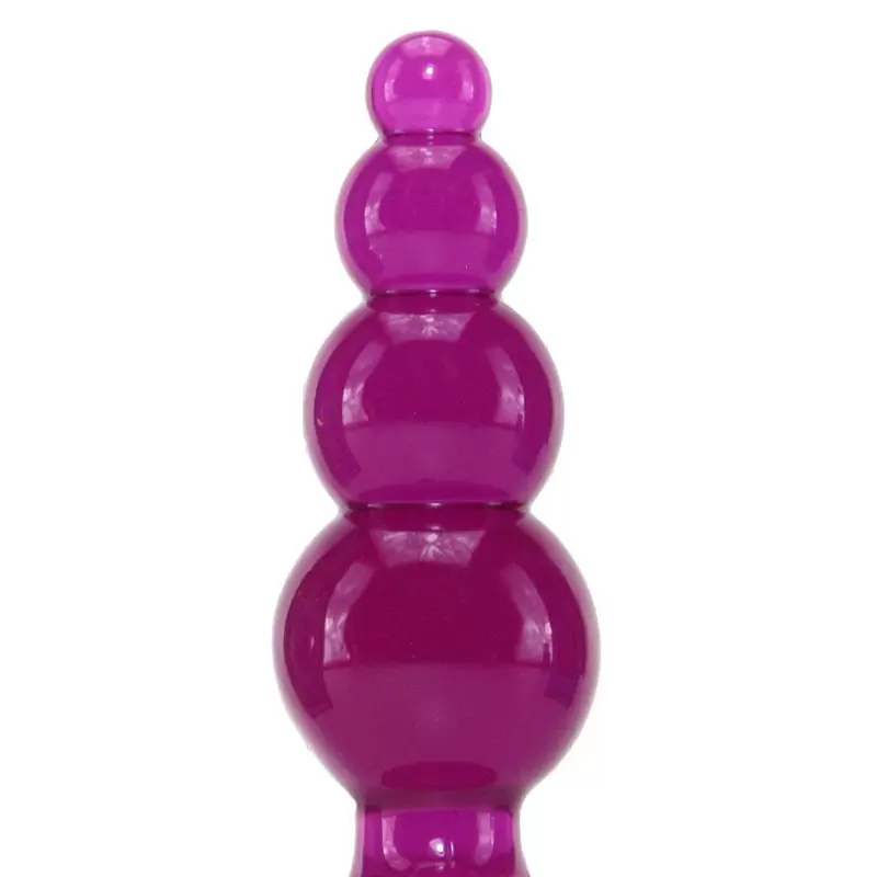 Анальная пробка с кольцом Jolie Ripples Medium – фиолетовая