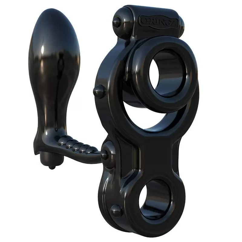 Эрекционное кольцо Ironman Ass-Gasm  с анальной стимуляцией и вибрацией – черный