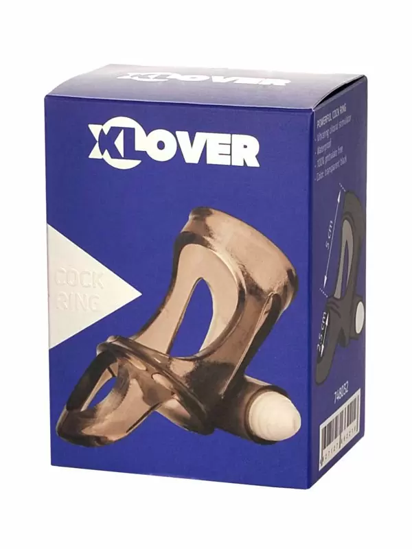 Эрекционная насадка на пенис TOYFA XLover с вибрацией – серый