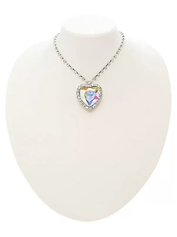 Цепочка с сердцем Ann Devine - Titanic Heart Necklace с большим кристаллом – серебристый