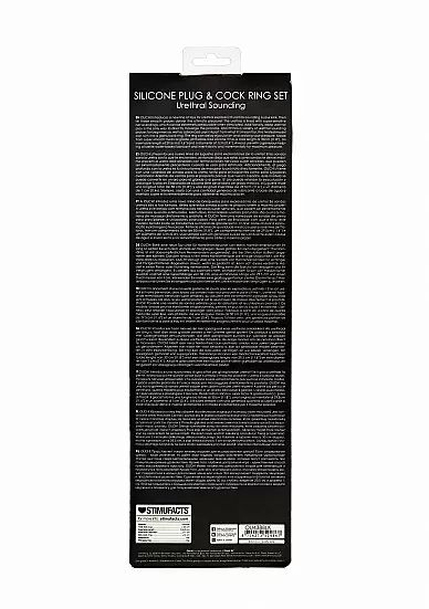 Стимулятор уретры с кольцом на головку Silicone Plug & Cock Ring Set