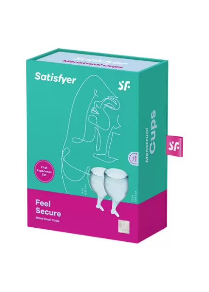 Набор менструальных чаш Satisfyer Feel secure Menstrual Cup, 15 и 20 мл, силикон, голубой