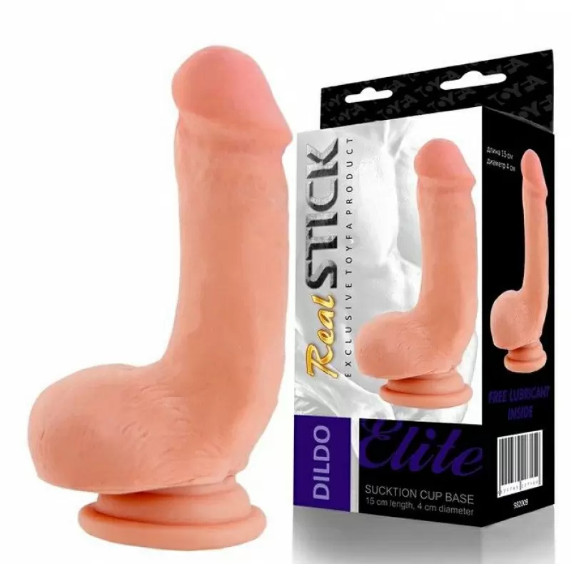 Упругий фаллоимитатор TOYFA RealStick Elite - телесный