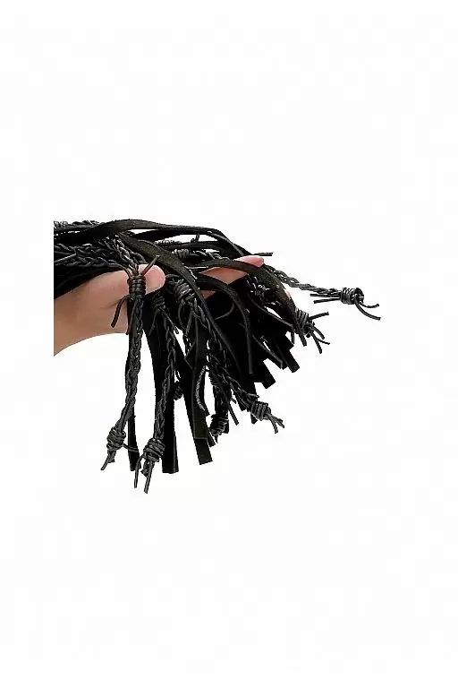 Многохвостая плеть (флогер) Leather Suede Barbed Wired Flogger