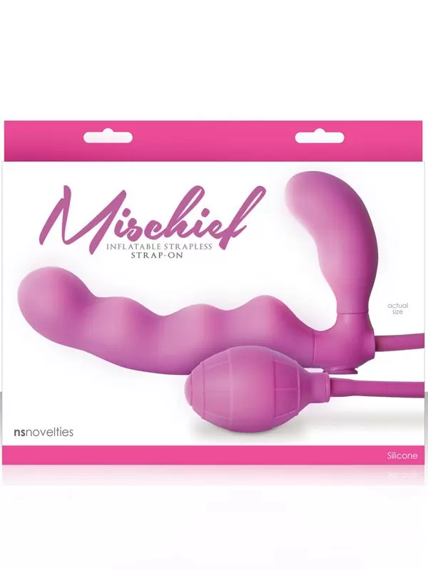 Страпон безремневой с увеличение объема Mischief – розовый