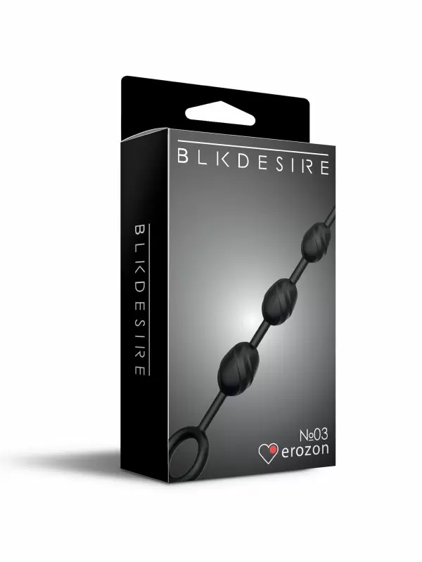 Элегантная анальная цепочка Erozon №03 Anal Chain, 30 см, 5 бусин, силикон, черный