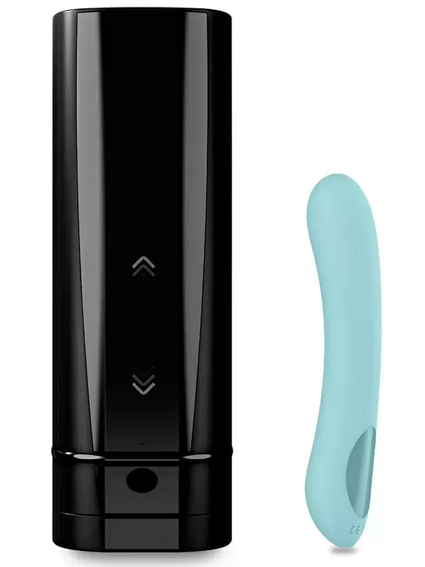 Набор для секса на расстоянии: Автоматический мастурбатор Kiiroo Onyx+, черный и Вибратор Kiiroo Pearl 2+, бирюзовый