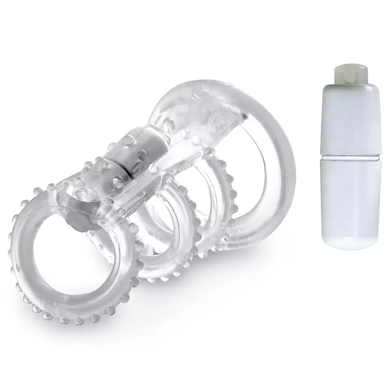 Насадка стимулирующая Vibrating Cock Cage с вибрацией – прозрачная 