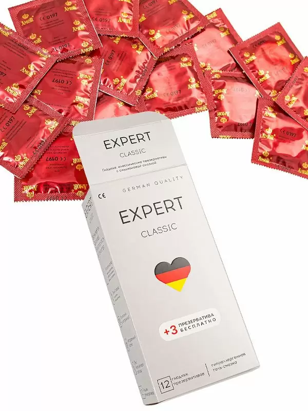 Оригинальные презервативы EXPERT Classic, классические, 18 см, 15 шт. в уп.