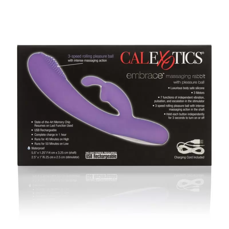 Вибромассажер Embrace Massaging Rabbit перезаряжаемый – фиолетовый