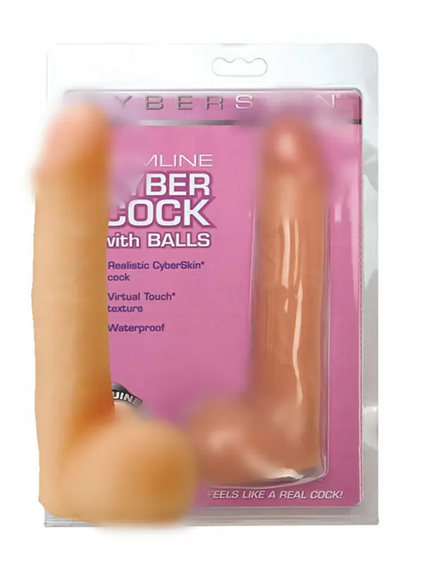 Фаллоимитатор Slimline CyberCock with Balls с мошонкой	