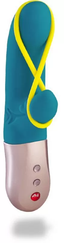 Инновационный вибратор-кролик Fun Factory Amorino, с эластичной лентой, 6 режимов, бирюзовый