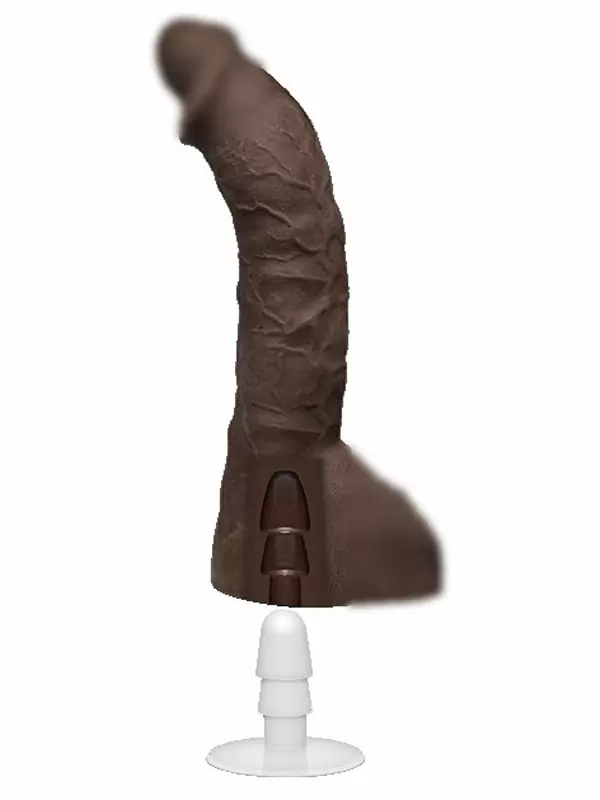 Реалистичный фаллоимитатор-насадка для страпона Prince Yahshua ULTRASKYN, 27 см, с мошонкой, коричневый