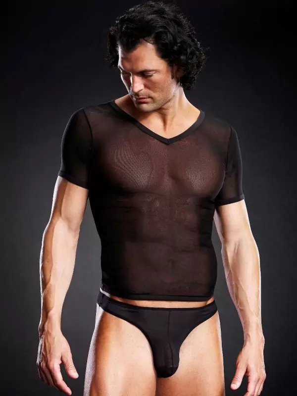 Черная футболка BlueLine из сетки – S/M