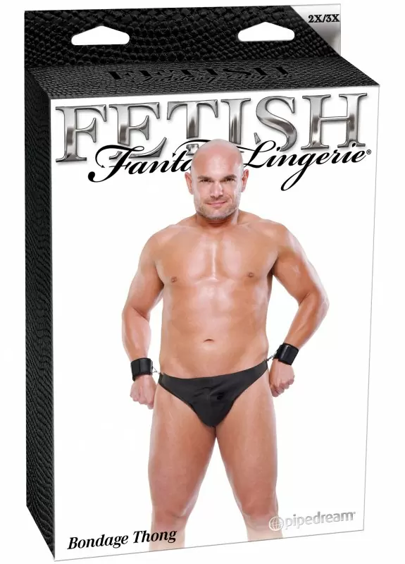 Стринги с наручниками Bondage Thong - 2XL/3XL