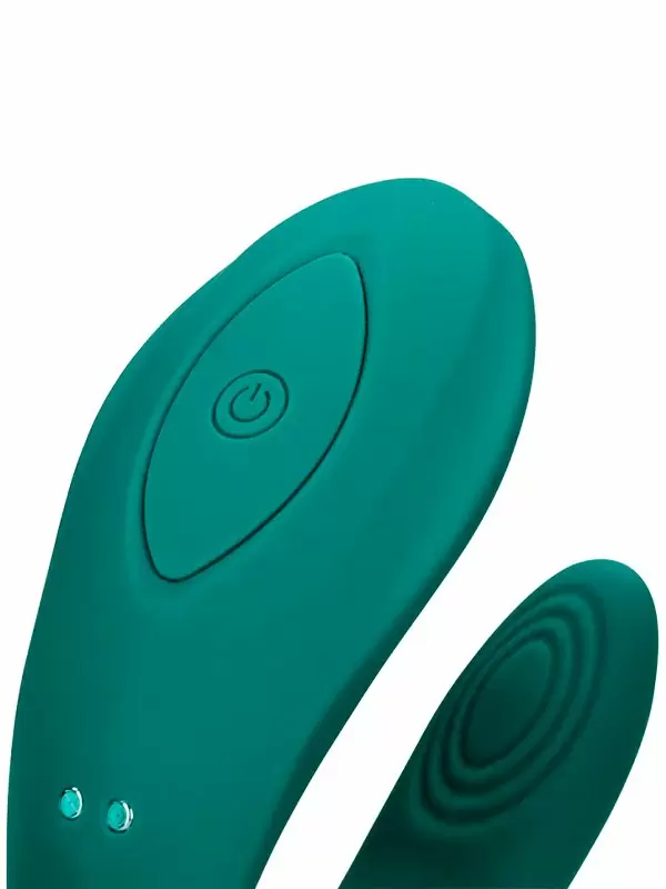 Парный вибратор Couple Toy with Remote Control, с пультом Д/У, 10 см, 10 скоростей, бирюзовый