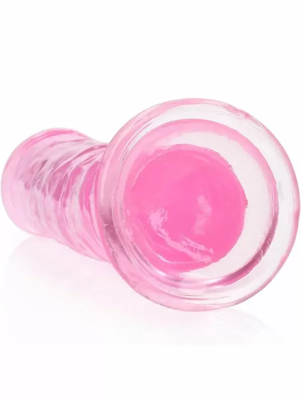 Реалистичный фаллоимитатор RealRock Straight Realistic, 20 см, ТПЕ, прозрачный розовый