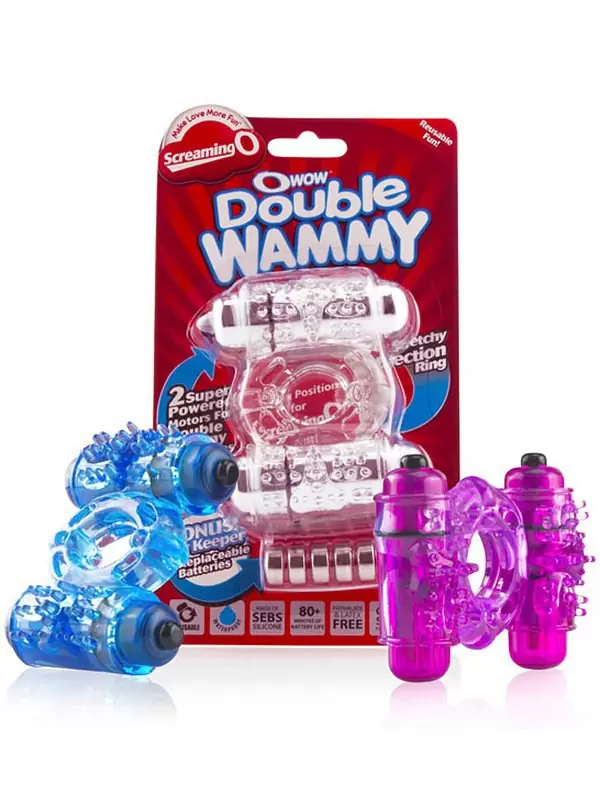 Эрекционное кольцо O Wow Double Wammy с двумя вибростимуляторами