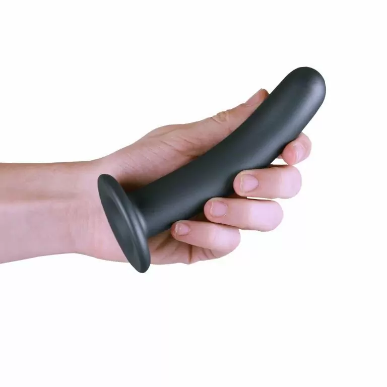 Нереалистичный фаллоимитатор Smooth G-Spot, 14,5 см, силикон, серый 