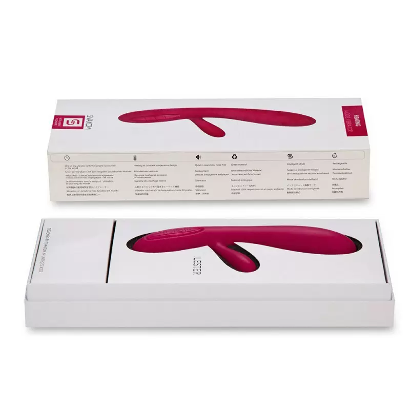 Вибромассажер Lester с функцией подогрева, интеллектуальный режим – винно красный