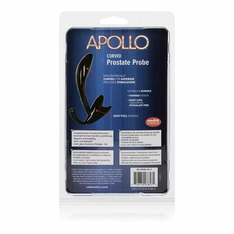 Стимулятор простаты Calexotics Apollo Curved Prostate Probe - черный