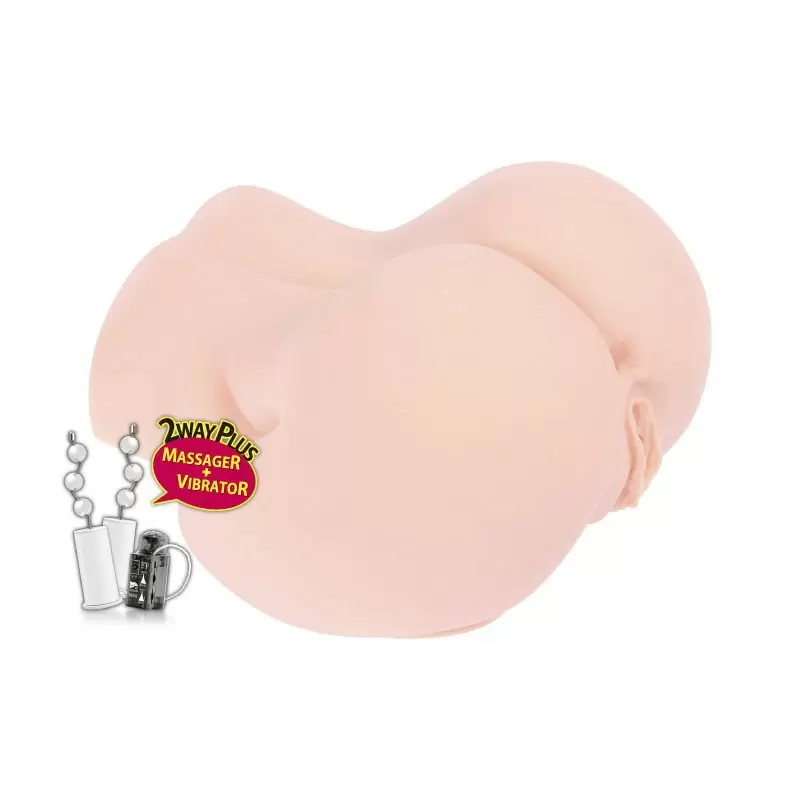 Полуторс с попкой Oknyeo+ вагина и анус с вибрацией, ротацией и голосовой функцией – телесный