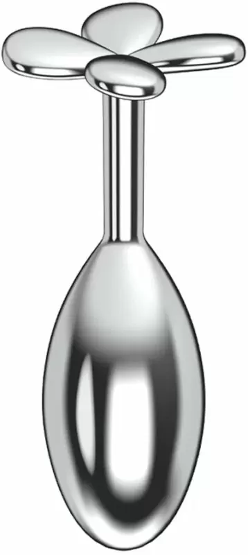 Алюминиевая анальная пробка-капля с ограничителем в виде цветка