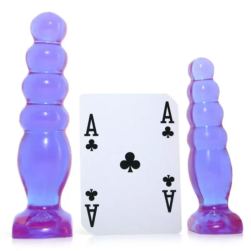 Набор анальных пробок Crystal Jellies 2х Trainer Kit – фиолетовый