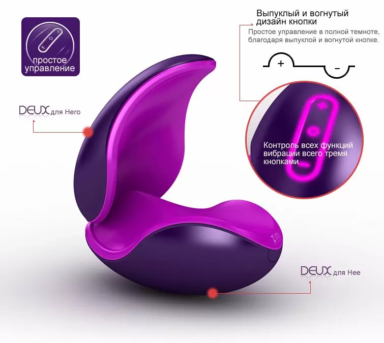 Вибратор для двоих ZINI DEUX - black