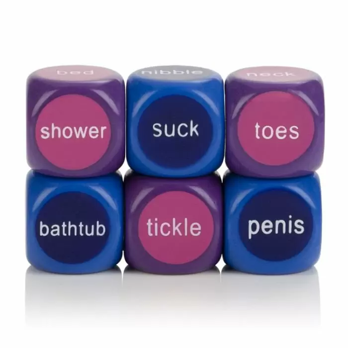 Набор из 6 игральных кубиков для взрослых Calexotics Hot & Spicy Party Dice – розовый, фиолетовый