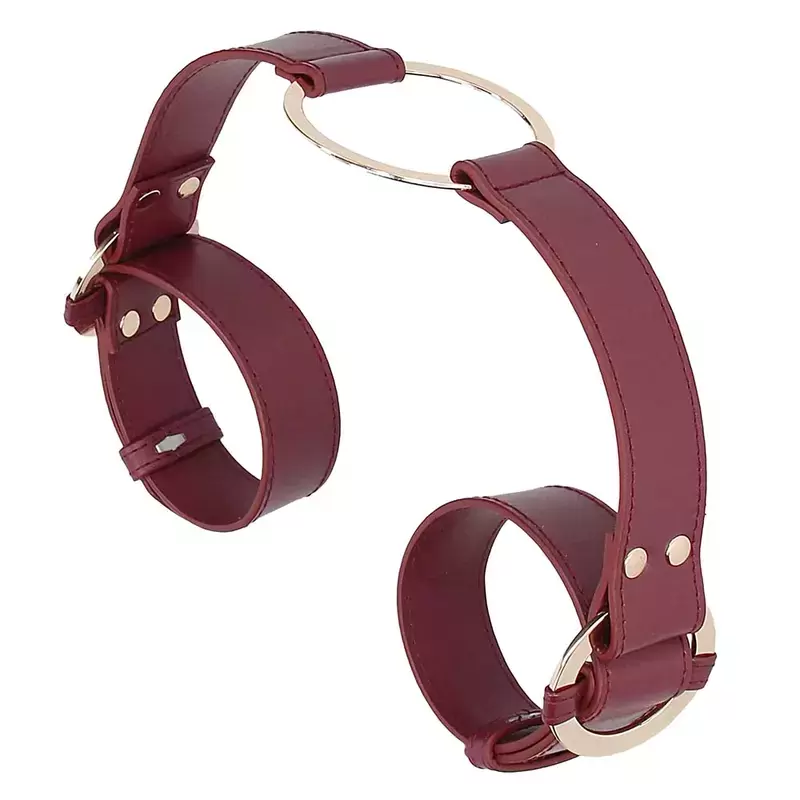 БДСМ оковы на руки Ouch Ouch! - Handcuff With Connector - Burgundy