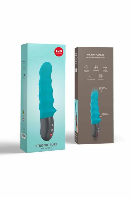 Пульсатор Fun Factory Stroinic Surf, силикон, бирюзовый, 20,8 см