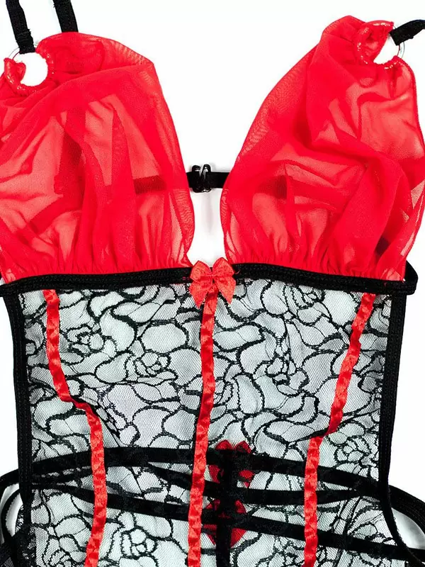 Стильное черно-красное боди Anais Yasmina – L