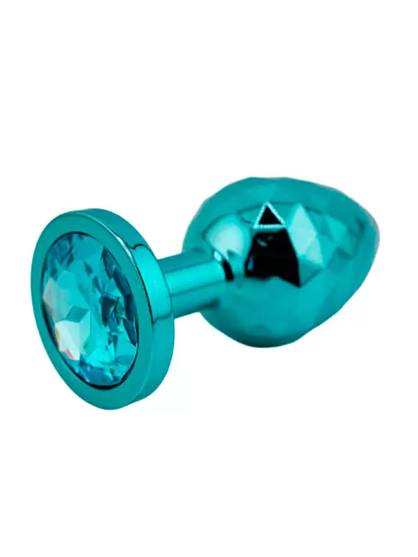 Голубая алюминиевая текстурная анальная пробка Medium