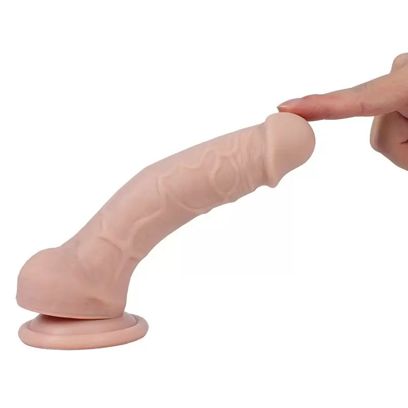 Реалистичный фаллоимитатор с мошонкой Real Man на присоске 18,5 х 3,5 см – телесный