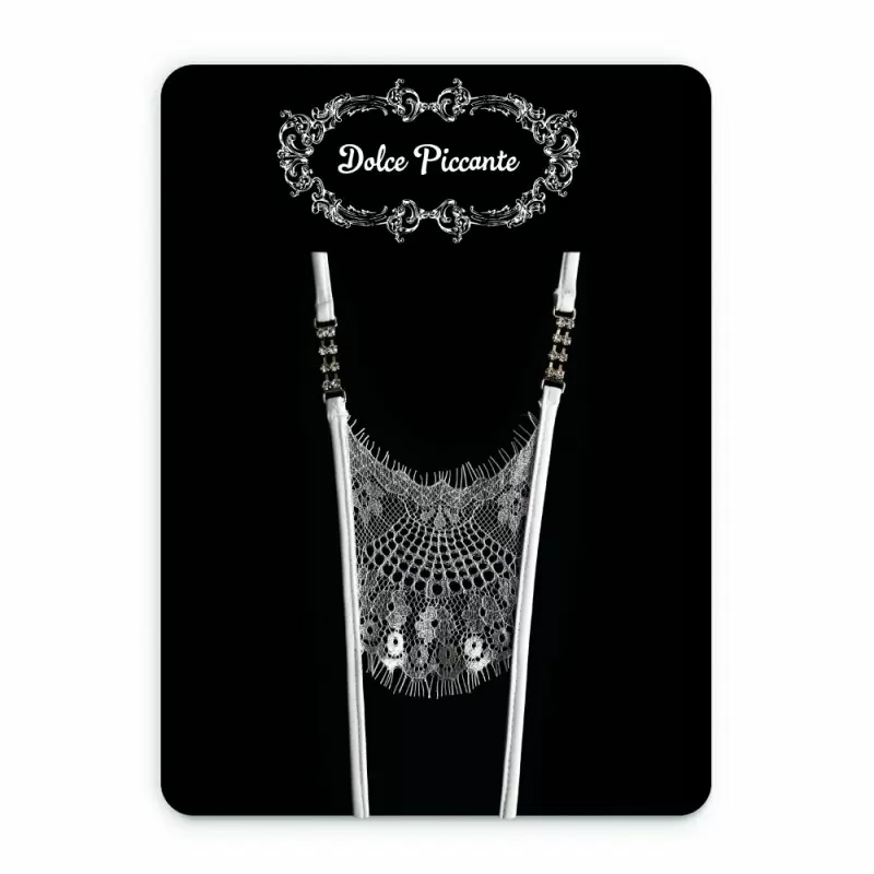 Белые кружевные трусики ручной работы Dolce Piccante Сiglia с доступом - M